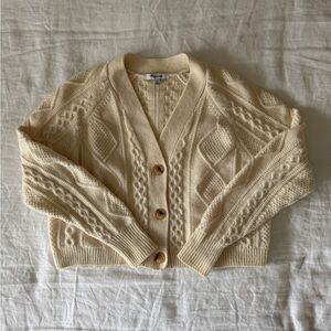 Madewell Cable Knit Cropped Sweater